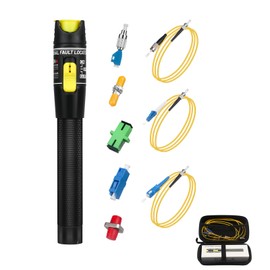 FYBOPTWU - Fiber Optic Cable Troubleshoot Kit - 1pc VFL-50 Visual Fault Locator &1pc FC to LC Adapter & 1pc LC, SC, ST, FC Coupler & 3 Short Patch Cords