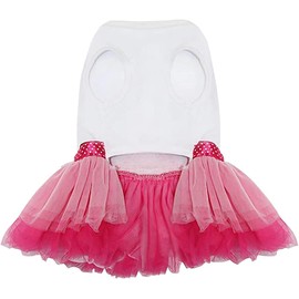 Dog Dress Luxury Puppy Skirt Dog Clothes Princess Dresses Wedding Evening Dress Skirt Red Lips Bowknot Dress for Small Dog Girl (Pink, XXL)