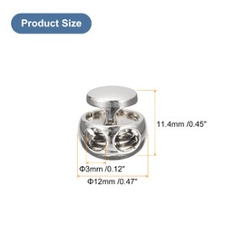QUARKZMAN Mate Cord Stopper, Double Hole Spring Stopper Closure Slider End Pieces for Drawstrings, Backpack, Clothing, Laces, Lanyard, Black, White nickel