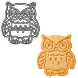 Mighty Gadget Wise Owl Cookie Cutter & Stamp - 4x3.53" Cute Owl Shape for Kids Baking & Animal Cookies (Random Color)