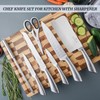 Kitchen Knife Set, Retrosohoo 9-Piece Silver Sharp Non-Stick Coated Chef