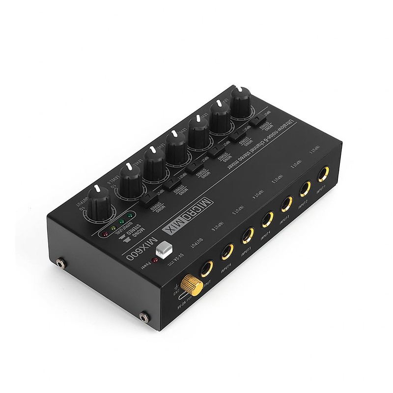 Sound Mixer Ultra Compact Metal Low Noise 6 Channel Stereo