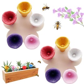 2 Sets Bee Watering Station, Each set of 5 pieces a total of 10 Bee Cups for Garden, Bee Drinking Station, Ideal for Attracting and Hydrating Bees, Perfect for Outdoor Use, Includes 5 Colors