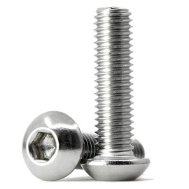 (25 PCS) M5-0.8 x 50mm Button Head Socket Cap Screws Metric, 304 Stainless Steel, Allen Socket Drive, Full Thread, Machine Thread