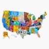 Usa License Plate Map Funny Vinyl Decal Wall Laptop Bumper