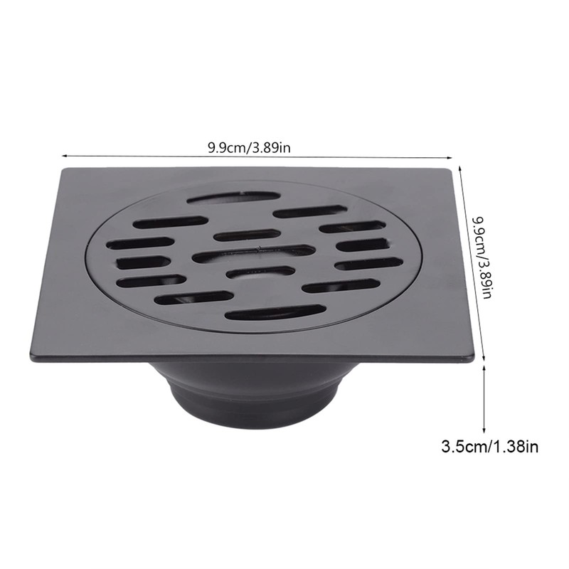 Hapivida Floor Drain, 3.89 Inch Stainless Steel Square Shower Floor