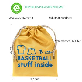 KEPI - Gym Bag, Waterproof, Sports Bag, Large, Ecological Bag for Shoes and Sportswear, Recycled Material, Gym Bag for Men and Women, Basketball