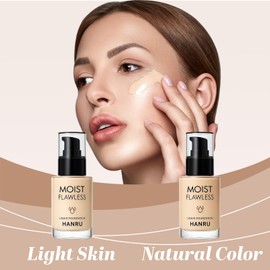 AmiCera Foundation Set, 4Pcs Liquid Foundation Sets Matte Liquid Full Coverage with Face Primer Makeup Sponge Makeup Set, Make up Full Coverage Kit, Travel Kit for Women & Girl (02#)