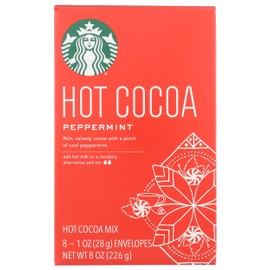 Starbucks Hot Cocoa Mix Packets, Peppermint Flavor, Rich and Velvety, 8 Individual Packets Per Box, 8 Ounce (Pack of 1)