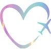 NBFU DECALS Travel Plane Heart Fly 1 (Holographic Opal Purple)