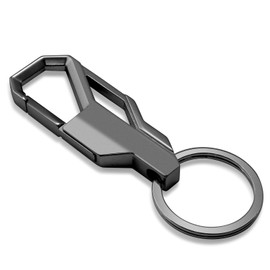 Car Beyond Store® Black Gunmetal Gray Snap Hook Metal Key Chain Keychain Key Ring (Black)