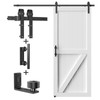 FLYVLIEG 6.6FT Heavy Duty Sliding Barn Door Hardware Kit（1x Floor