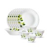 Borosil Gourmet Dinnerware Set For 6, 19 Pieces, White Dinner