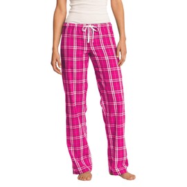 District Women's Flannel Plaid Pant 4XL Dark Fuchsia
