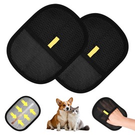 Trendecor 2 Stück Pet Hair Remover Glove, Katzenhandschuh Wiederverwendbare Antistatische Fellhandschuhe Fingerlos Double Sided Grooming Glove Katze Fellpflegehandschuhe für Katzen Hunde