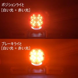 KSHOSIYOK Motorcycle Tail Lamp, LED, Red, Round, General Purpose, E-Mark, Compatible with Vehicle Inspection