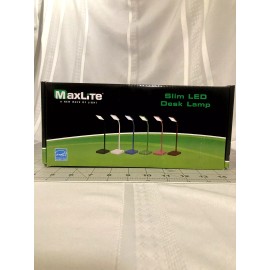 MaxLite Slim LED Desk Lamp with USB Port Pink Finish Adjustable Neck 105359