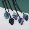 TIKCAUZ Fox Necklace Fluorite Crystal Nine-tailed Fox Amulet Pendant with