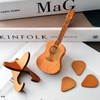 eiopyzo Guitar Pick Holder,Wooden Guitar Pick Box with Stand,6PCS Unique
