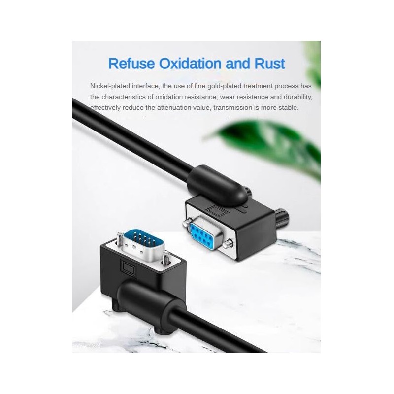 RIKYJIC DB9 RS232 Right Angle Serial Cable 9 Pin Male