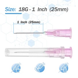 100 Pack 18Gauge 1 Inch Needle Sterile Disposable Injection Luer Lock Industrial Dispensing Accessories