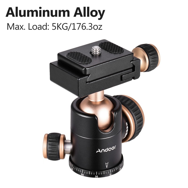 Andoer Q30 CNC Panorama Tripod Ball Head Aluminum Alloy Material
