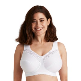Miss Mary - Broderie Anglaise, Non Wired Bras for Women, Everyday Bras, Comfortable Cotton, Supportive with Full Coverage White