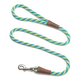 Mendota Pet Snap Leash - British-Style Braided Dog Lead, Made in The USA - Seafoam, 3/8 in x 4 ft - for Small/Medium Breeds