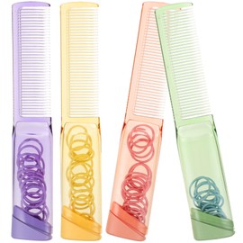 TOVINANNA 4pcs Hair Detangling Comb Anti-static Fine Tooth Comb for All Hair Types Includes Band Storage Handle for Daily Use Parties and Special Occasions