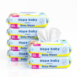 HOPE BABY Toddler Diaper Wipes, 480 Ct Baby Wipes Sensitive Pure Wet Wipes Protection with Flip Top Dispenser, Hypoallergenic