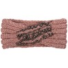 styleBREAKER Damen Strick Stirnband mit Twist, Knoten und Perlen, Winter
