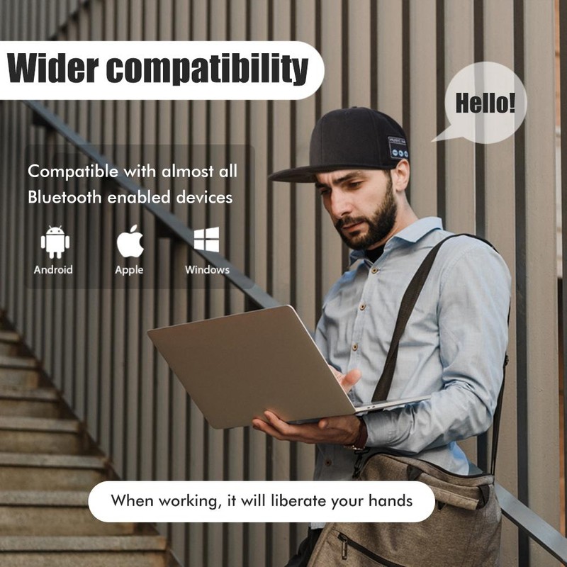 Hat with Bluetooth Speaker Bluetooth 5.0 Wireless Smart Speaker Baseball