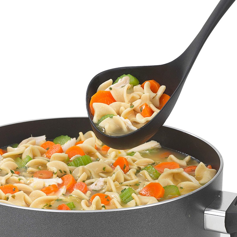GoodCook Touch Heat-Safe Serving and Cooking Nylon Ladle, Black