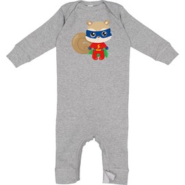 inktastic Superhero Squirrel, Cute Squirrel, Mask, Cape Baby Romper Coveralls 12 Months Heather 4467f