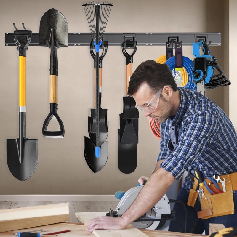 Garage Tool Organizer Storage Wall Mount with Adjustable Swivel Buttons