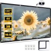 72 Inch Projector Screens Portable Fast Fold High-Density White Less