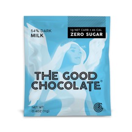 The Good Chocolate - Keto Milk Chocolate Style Squares, 80% Less Sugar, Lower Net Carb Snack, Lower Calorie, Creamy Chocolate Candy, 18 Square Family Pack
