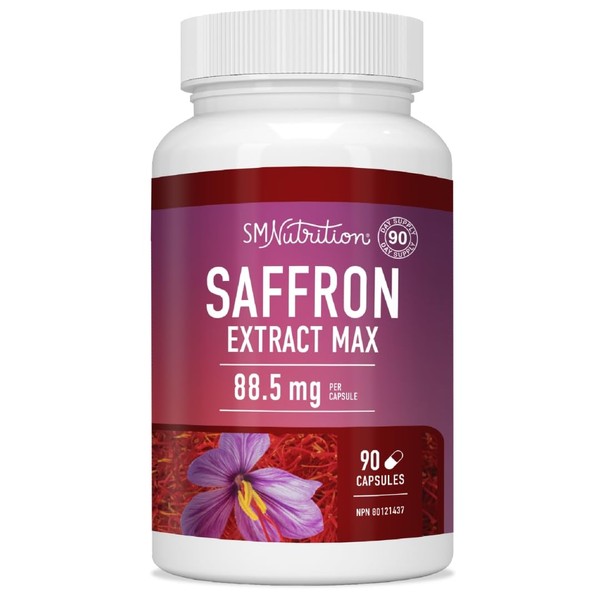 Saffron Extract Supplement 88.5mg | 90 Capsules | 100% Saffron