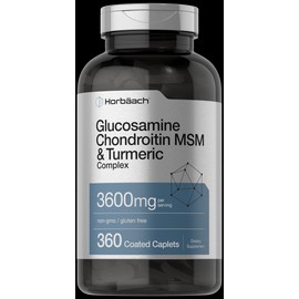 Horbäach Glucosamine Chondroitin Turmeric MSM | 3600 mg | 360 Caplets | by Horbaach