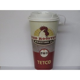 24 oz. Insulated Paper Coffee Cups With white dome Lid 50 sets + 5 plastic clip on coffee cup handles