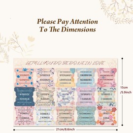 Bible Tabs, 5 Sheets/75pcs Pastel Bloom Bible Tabs, Peel-and-stick Laminated Bible Tabs, Bible Study Supplies, for Easy Navigation