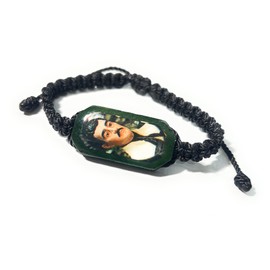 Chavarrieta Black Jesus Malverde Thread Bracelet Pulsera negra de hilo de Jesus Malverde