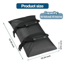 WEIMU 2 Pack Heavy-Duty Umbrella Base Weight Bags, 1680D Oxford Refillable Sandbags with Non-Slip Handles for Patio Furniture, Garden, Cantilever Umbrella Stand, Black