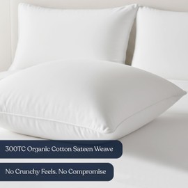 Delara Throw Pillow Inserts 28x28 Set of 2 - Organic Cotton Shell, 7D Recycled Down Alternative Fill, Decorative Lumbar Pillow Insert for Couch, Bed & Sofa - 1450 GSM, Fluffy & Supportive