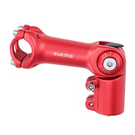 CYSKY 25.4 Stem 60mm 80mm 100mm Adjustable 0-90 Degree MTB Stem Mountain Bike Stem Riser Bicycle Handlebar Stem for Mountain Bike Road Bike BMX City Cycling (Red, 100mm)