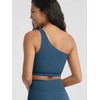 ODODOS Seamless One Shoulder Sports Bra for Women Ribbed Asymmetrical