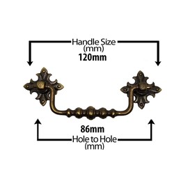 Universal Hardware Brass Solid Vintage Handle Cabinet Drawer Drop Swan Neck Handles Old Brass 412