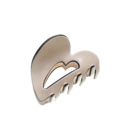 Vingtaine H7469-BE- Heart-shaped Hair Claw Hair Clip, Mature Style, Simple, Present, Bulk Hair/Office