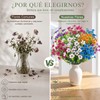 15 Flores Artificiales Decoracion, Flores Artificiales Violeta con Hojas de