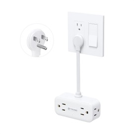 TROND Outlet Extender with 6 Inch Cord, Flat Plug Adapter with 4 Electrical Sockets, 900J Surge Protector, Wall Mountable, Multi Plug Wall Outlet for Home Office Travel, White